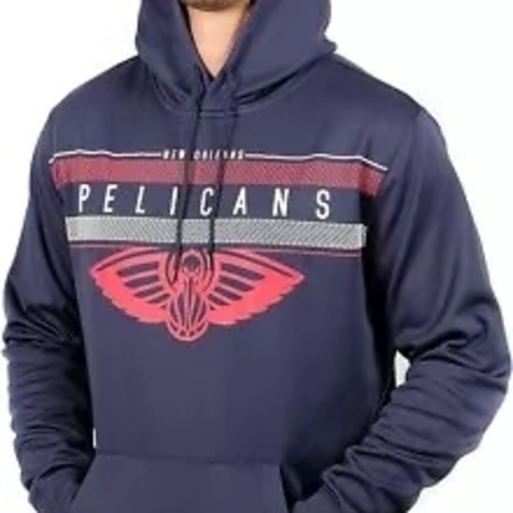 New Orleans Pelicans Men's Hooded Sweatshirt Hoodie LARGE Navy Blue NBA